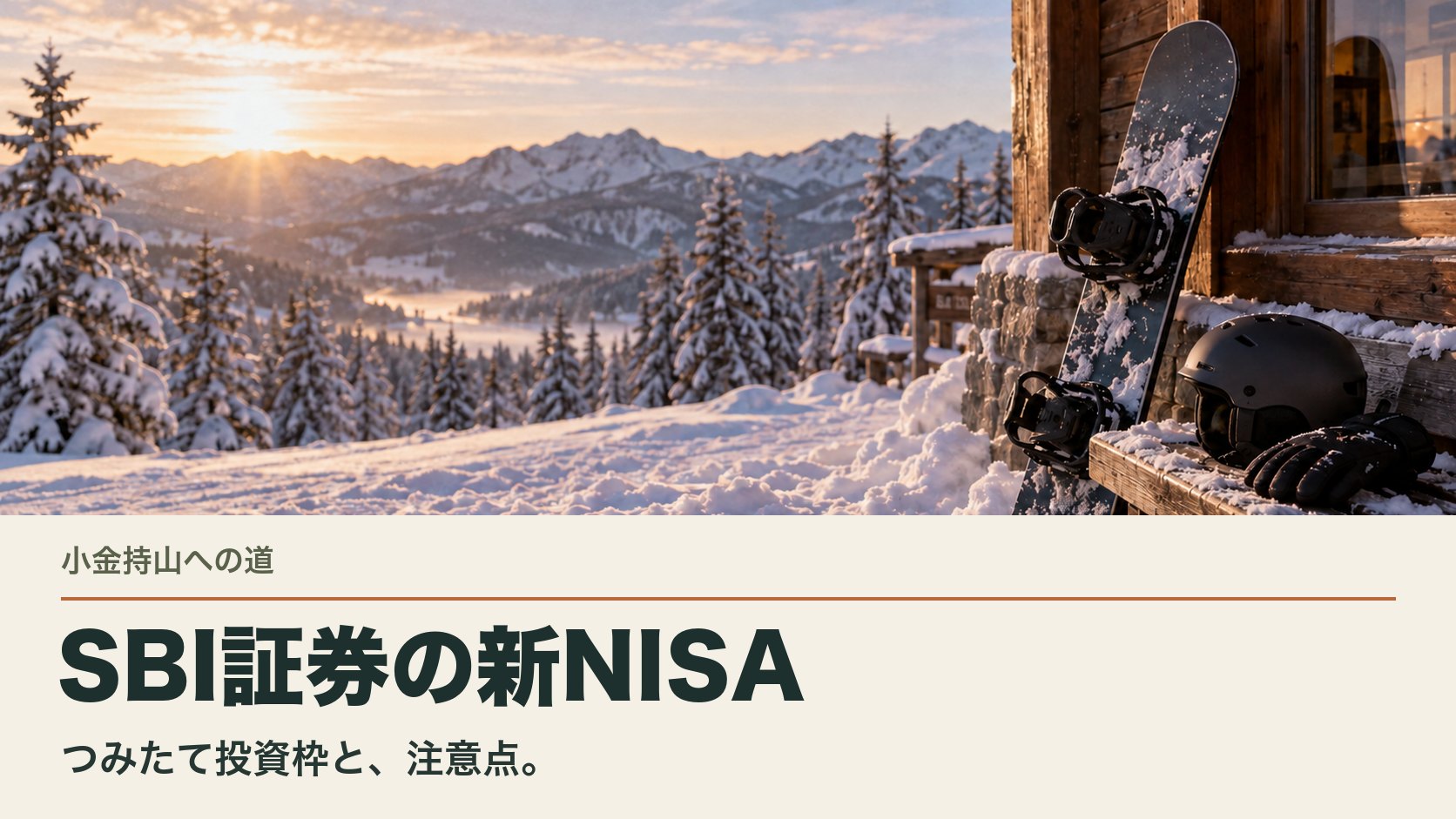 SBI証券の新NISA｜暮らしとお金を整えて、好きな遊びを楽しむ